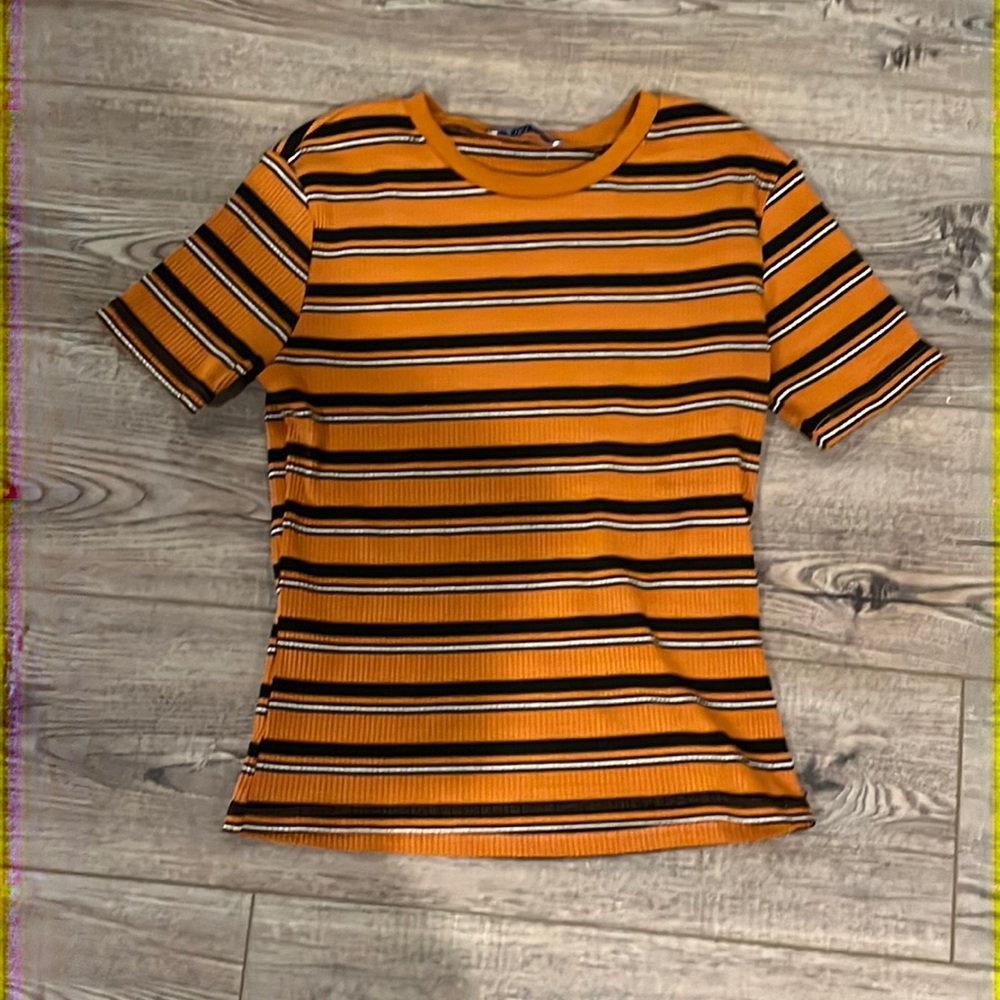 Zara striped crop top
